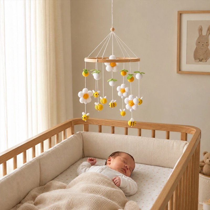 Mobile bébé bebe qui sommeil sur son dos 