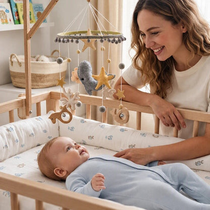 Mobile pour bébé maman sourit a son petit 