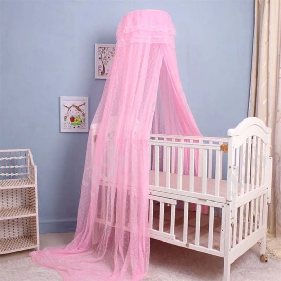 Moustiquaire ciel de lit rose