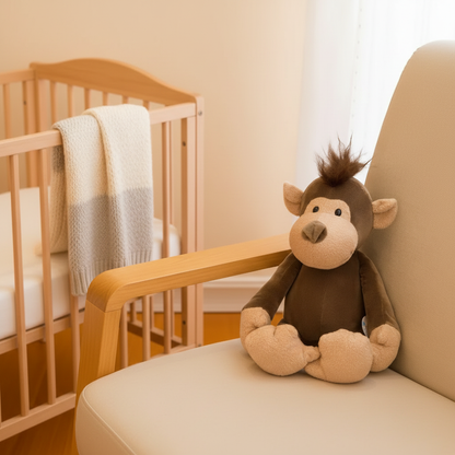 Peluche singe carré assis 