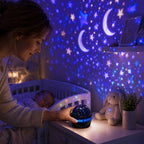 Projecteur Aurore Boréale maman et bebe qui dort avec la veilleuse de bebe 