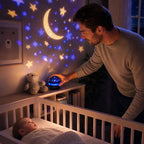 Projecteur Aurore Boréale papa heureux de regarder bebe 