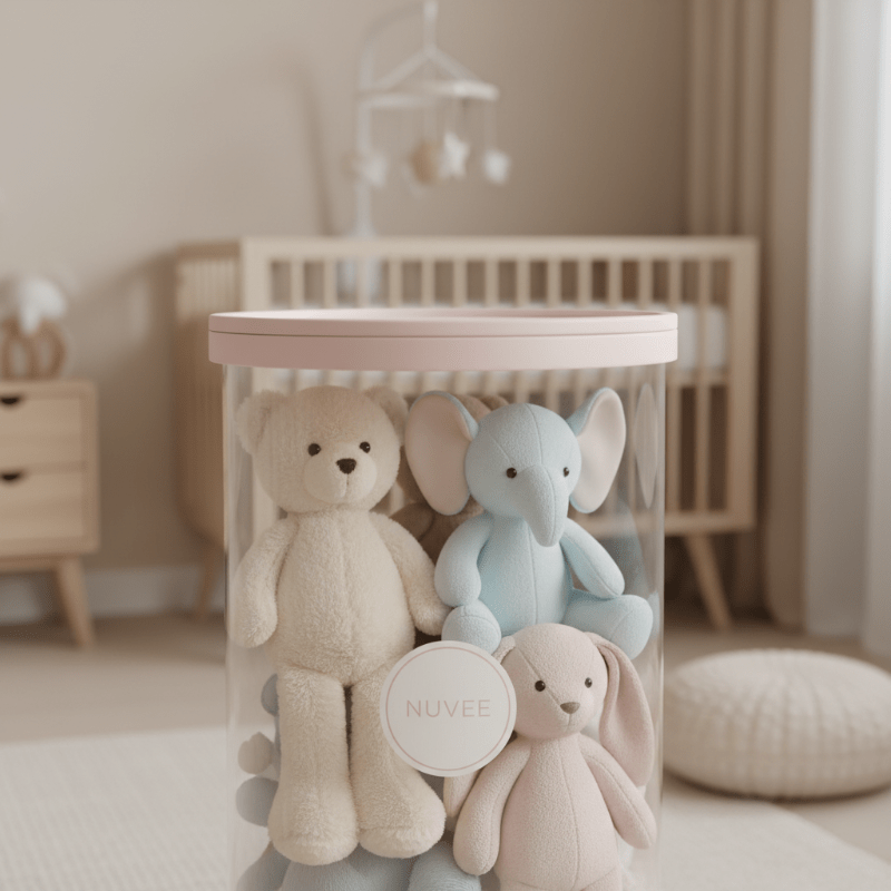 Rangement pour peluche​  Tour Rose et bleu 