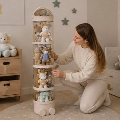 Rangement pour peluches​ maman a genoux heureuse de son tube vertical 
