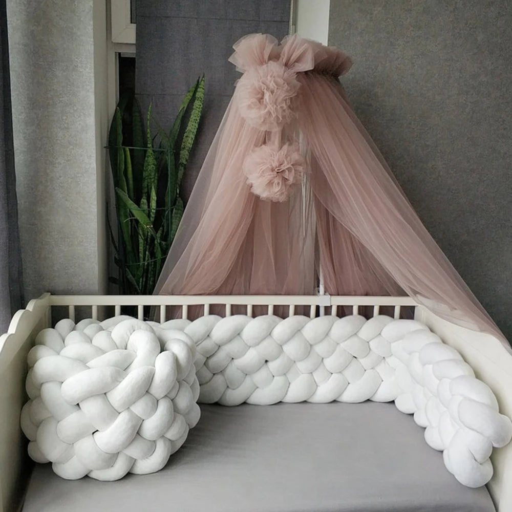 tresse de lit bebe
ciel de lit et tresse blanche geante