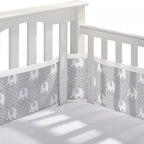 tour de lit respirant elephants gris 