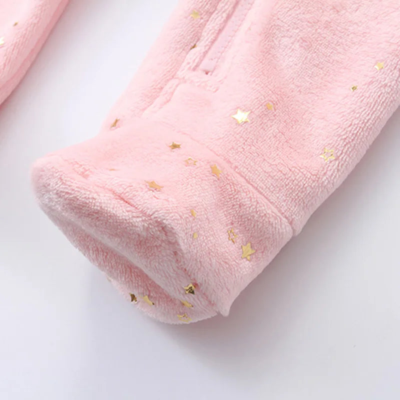 COMBINAISON BEBE FILLE | Flanelle Ourson Rose