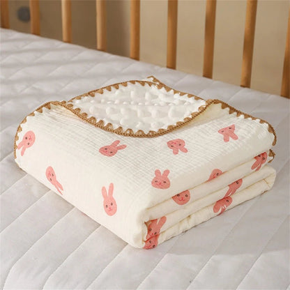 couverture enveloppante bébé lapin rose 