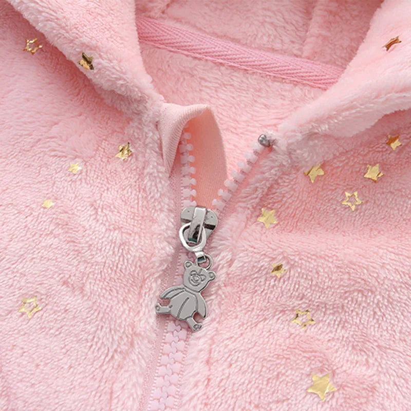 COMBINAISON BEBE FILLE | Flanelle Ourson Rose