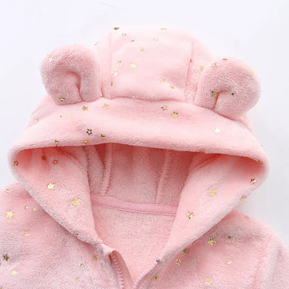 COMBINAISON BEBE FILLE | Flanelle Ourson Rose