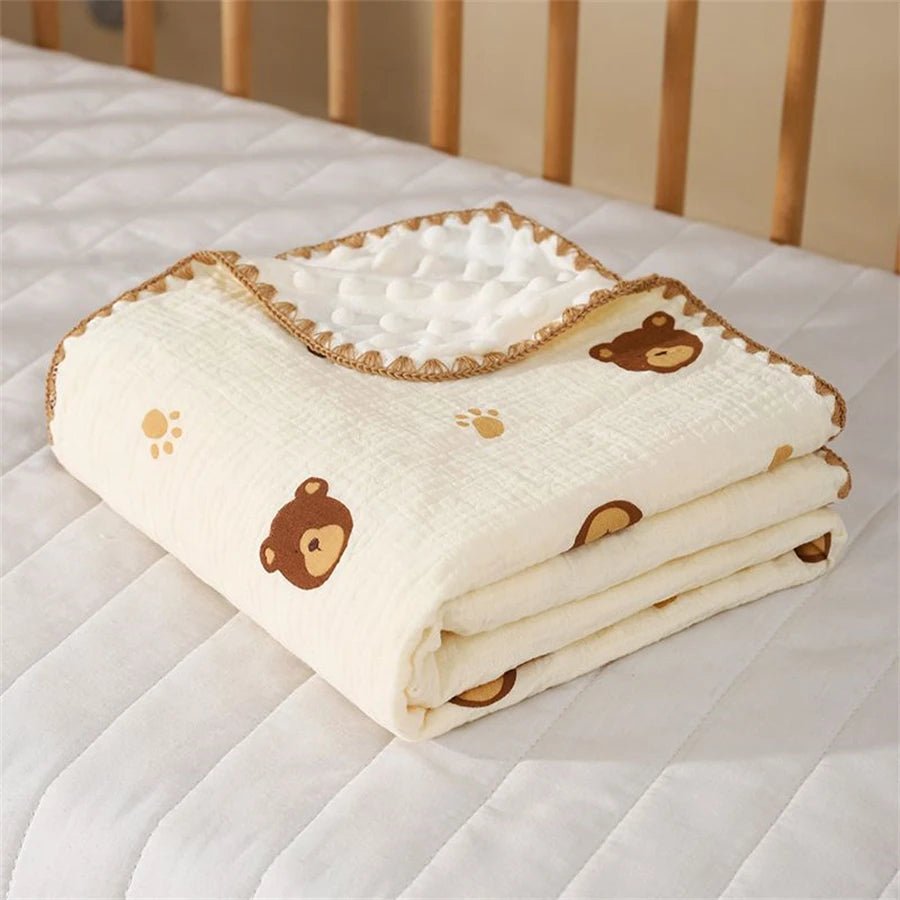 couverture enveloppante bébé oursons et pattes