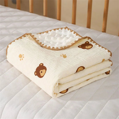 couverture enveloppante bébé oursons et pattes