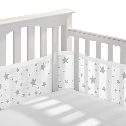 tour de lit respirant etoiles grises 