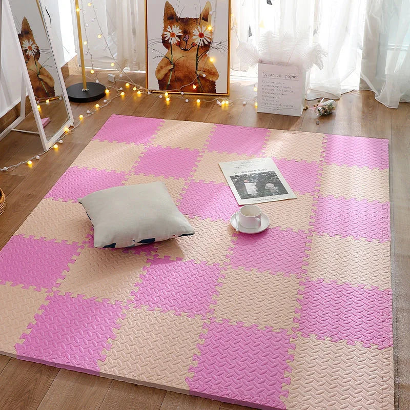 tapis d'éveil bébé fille rose et beige