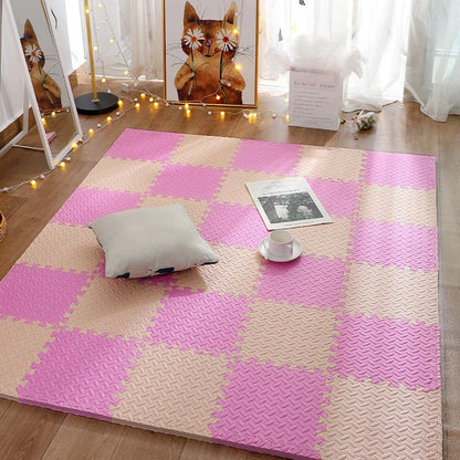 tapis d'éveil bébé fille rose et beige