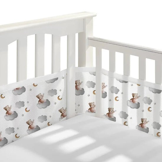 tour de lit respirant oursons nuages 