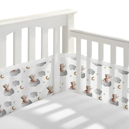 tour de lit respirant oursons nuages 