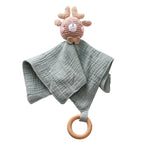 Doudou bébé garçon gris vert