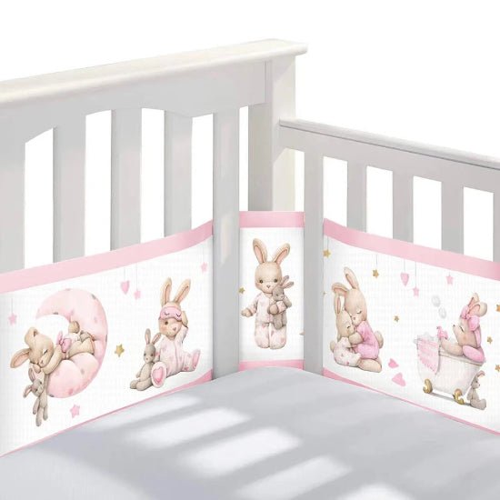 tour de lit respirant petits lapins