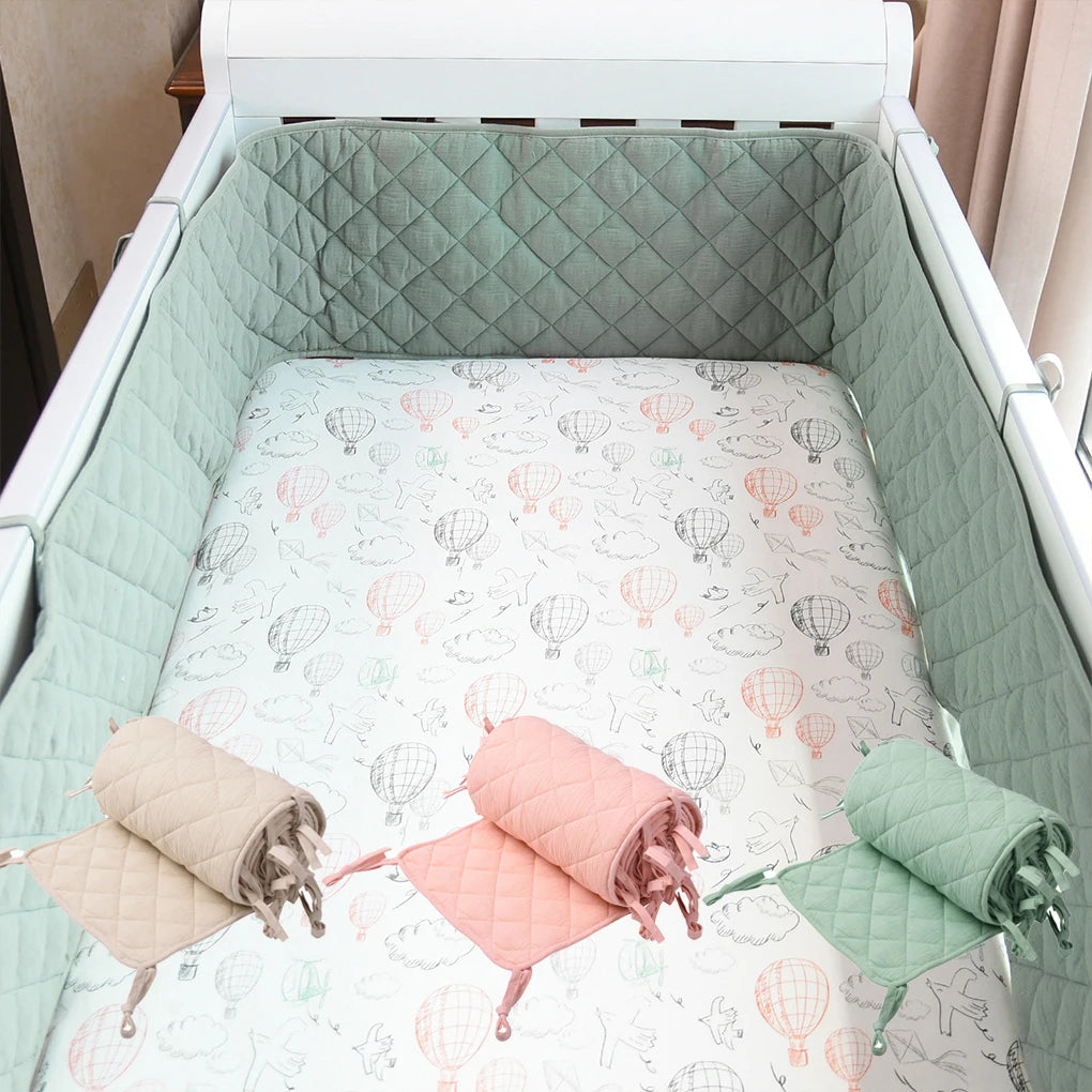 tour de lit bébé vert 
