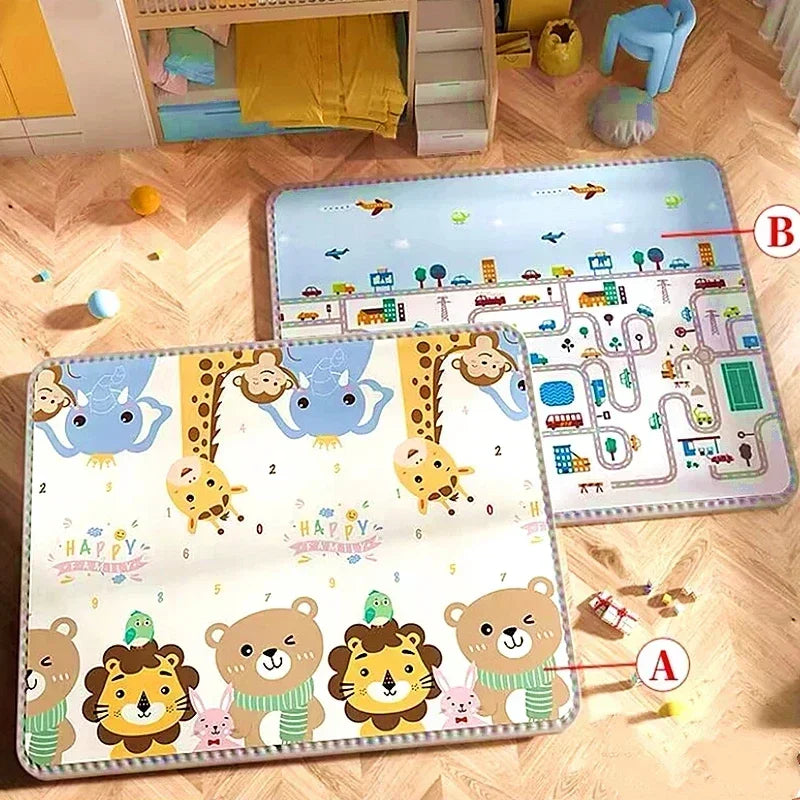 Tapis Éveil Bébé |  Double Face Sécurisé, Lavable, Antidérapant