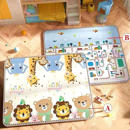 Tapis Éveil Bébé |  Double Face Sécurisé, Lavable, Antidérapant