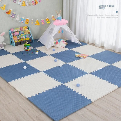 TAPIS D EVEIL BEBE GARCON blanc et bleu pale 