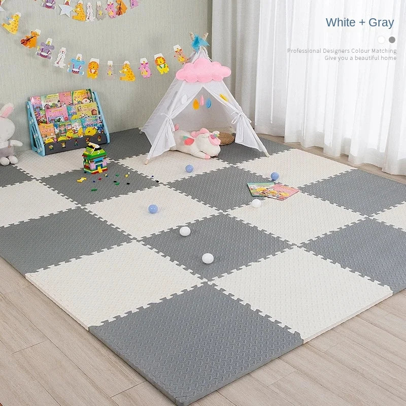 TAPIS D EVEIL BEBE GARCON blanc et gris