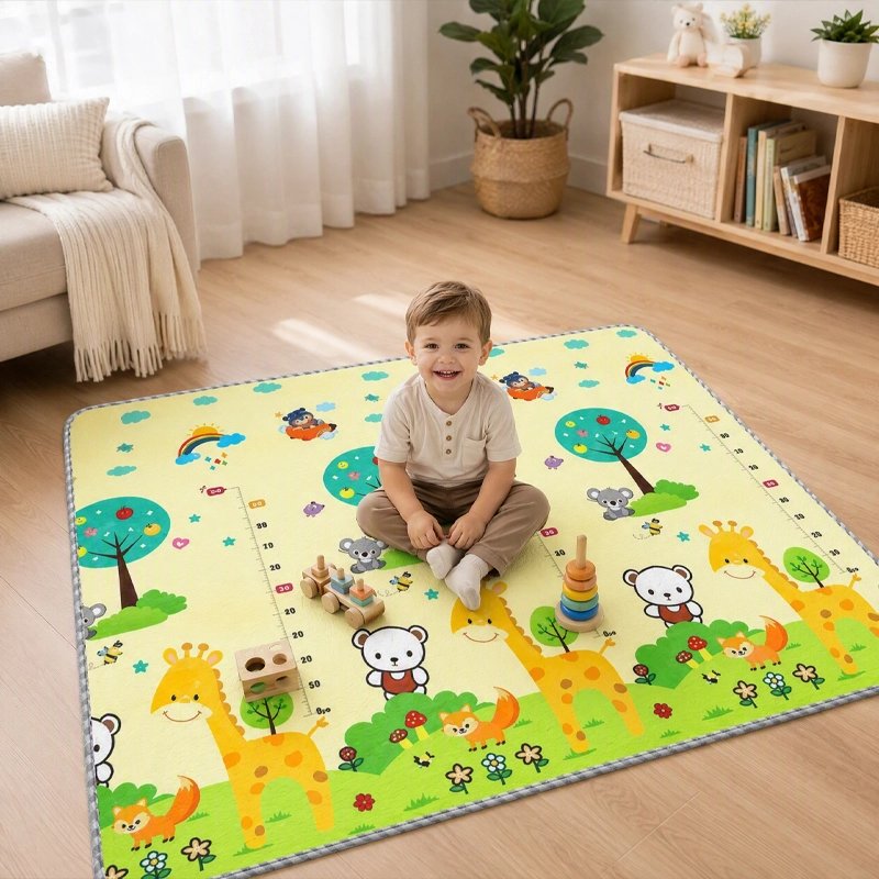 Tapis bebe mousse girafe jaune
