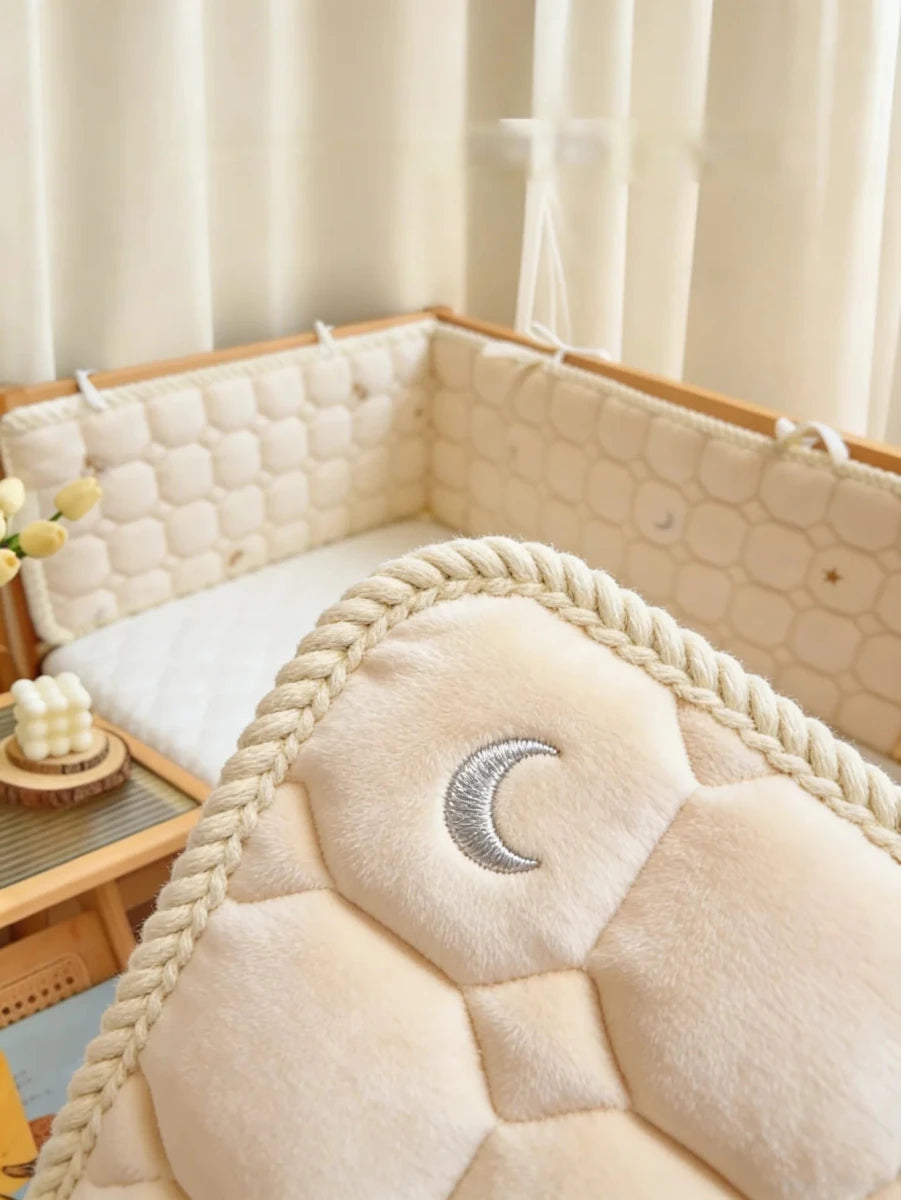 Tour de Lit Complet Bébé beige avec lune 