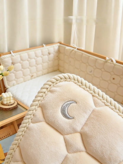 Tour de Lit Complet Bébé beige avec lune 