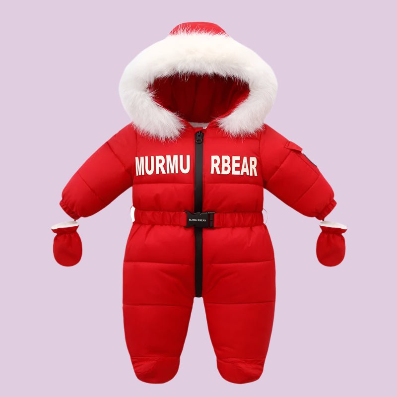Un Pyjama polaire bebe capuche rouge 