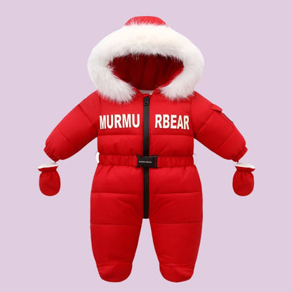 Un Pyjama polaire bebe capuche rouge 