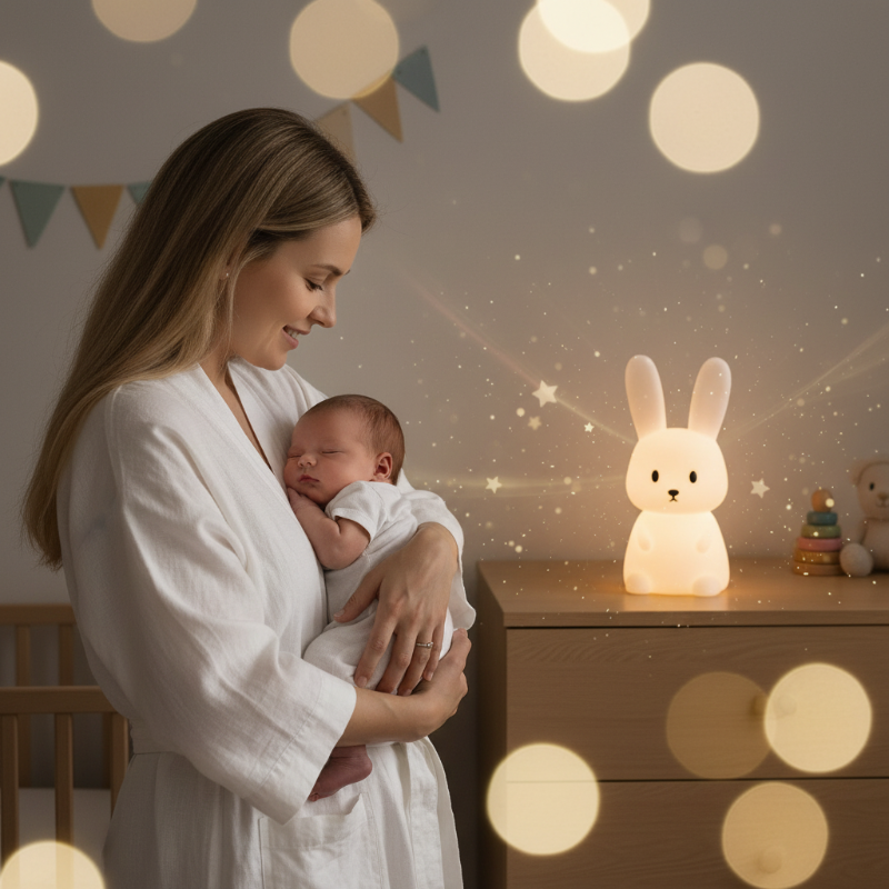 Veilleuse LED Rechargeable Veilleuse lapin maman berce bébé