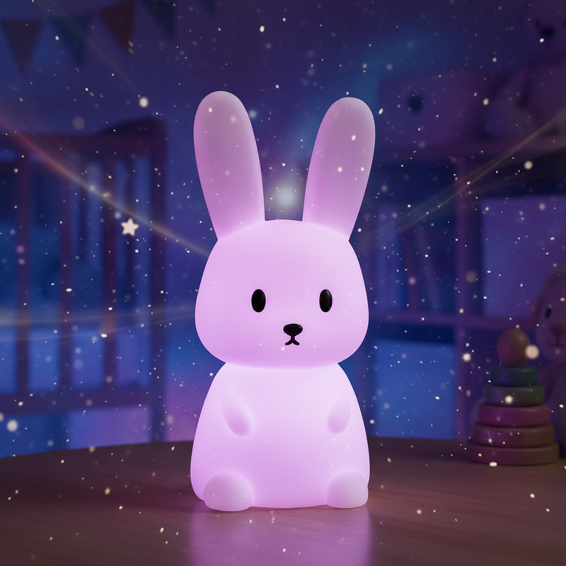 Veilleuse LED Rechargeable rose Veilleuse lapin galaxie