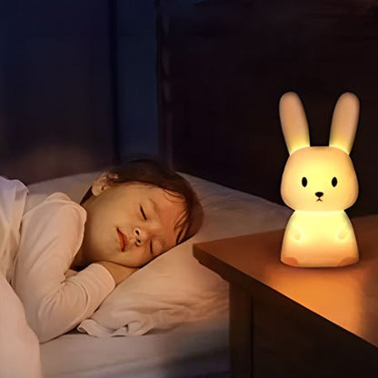 Veilleuse lapin bébé sommeil jaune