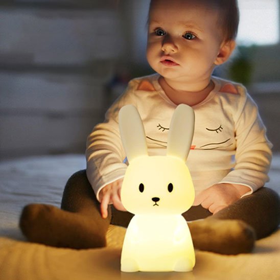 Veilleuse lapin bébé sommeil jaune fillette surprise