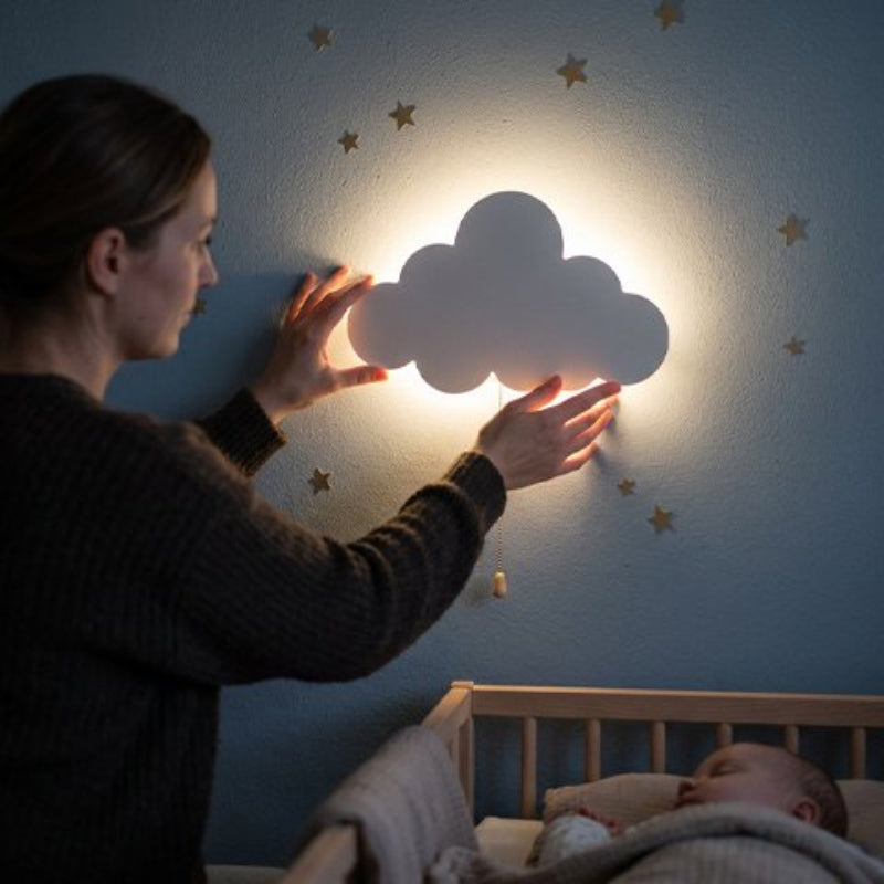 Veilleuse murale bébé nuage maman 