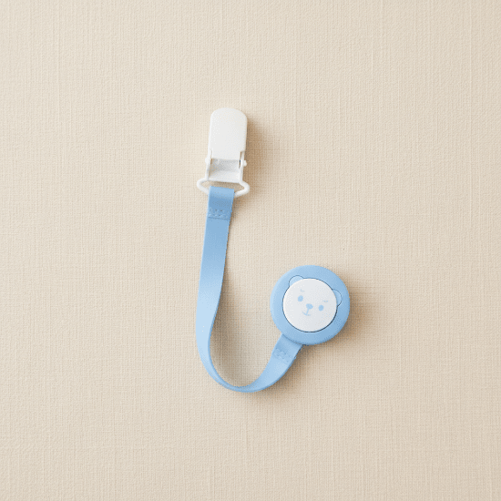 attache tetine clip une Attache tétine Bleu - fond doux