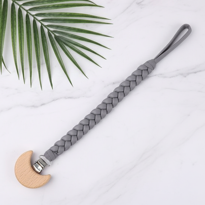 Attache-tétine grise clip lune