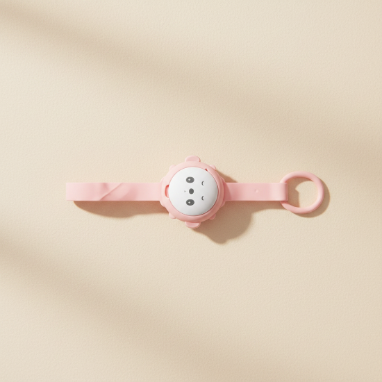 attache tetine clip une Attache tétine Rose - fond doux