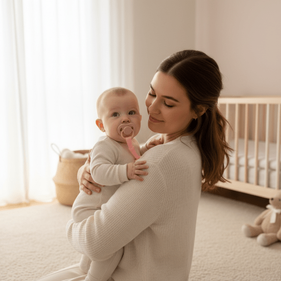 attache tetine clip une Attache tétine Rose - maman et bébé