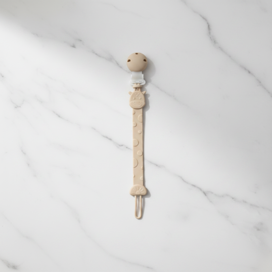 Attache-tétine silicone beige