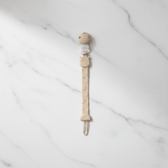 Attache-tétine silicone beige