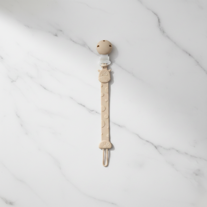Attache-tétine silicone beige