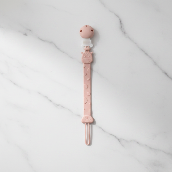 Attache-tétine silicone rose