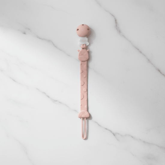Attache-tétine silicone rose