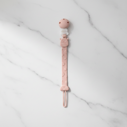 Attache-tétine silicone rose