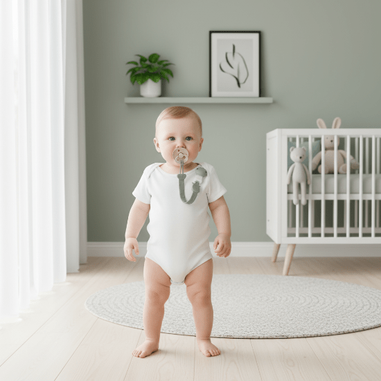 Attache Tetine Silicone bebe debout