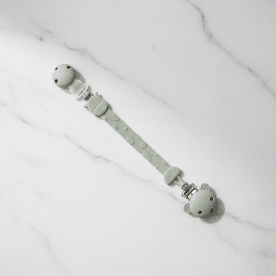 Attache-tétine silicone vert sauge